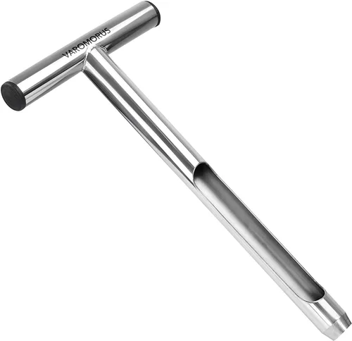 Varomorus Sonda de muestreo de suelo Mango tubular estilo T de acero inoxidable. (12 pulgadas)