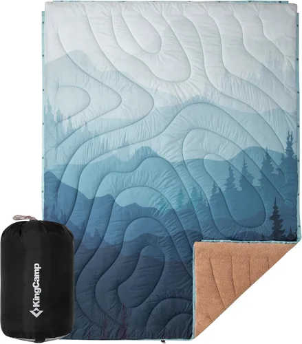 Vista 13 de KingCamp Manta Ultraligera para Campamento, Alternativa de Plumón Empacable, Mantas Vestibles Acolchadas Resistentes a la Intemperie, Edredón Cálido
