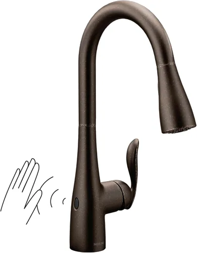 Vista 22 de Moen Arbor Chrome Motionsense Wave Touchless Grifo de cocina desplegable de una manija con limpieza eléctrica, 7594EWC
