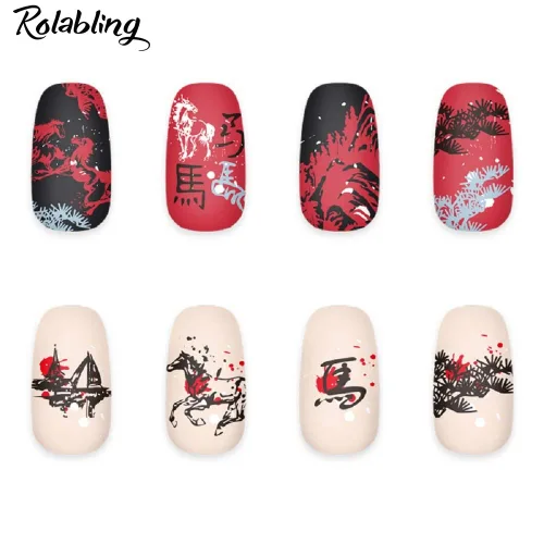 Placa de estampado de uñas estilo chino Casa de personaje chino Placa de sello para arte de uñas, plantilla de imagen, plantilla de manicura,