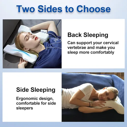 Vista 5 de Almohada para dormir para parejas, almohada arqueada de espuma viscoelástica en forma de U con agujero de brazo, proporciona comodidad y apoyo