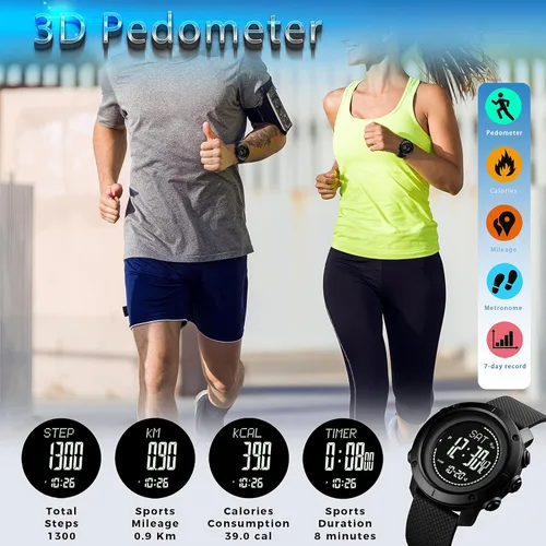 Vista 5 de WINKONMU Military Watches with Compass Altimeter Barometer Pedometer Thermometer Outdoors Watch for Men