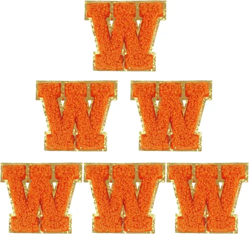 Vista 64 de 6 piezas de parches de letras de chenilla autoadhesivas, parches de letras preppy de 2 pulgadas para bolsos, ropa y sombreros, grandes pegatinas