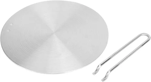 Vista 3 de Fdit Placa difusora de calor para estufa de gas de acero inoxidable, placa de inducción de difusor de calor para estufa de gas eléctrica (9.4 in)