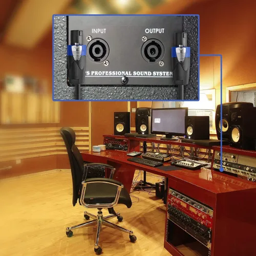 Vista 6 de Cable de altavoz a Speakon Pro de 6 pies 12 AWG – Cable de altavoz de calibre 12 resistente de 6 pies con bloqueo giratorio para amplificador