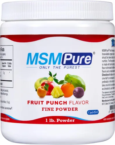 KALA HEALTH MSMPure - Cristales en polvo de MSM finos con sabor a ponche de frutas de disolución rápida, MSM hechos en Estados Unidos para la salud