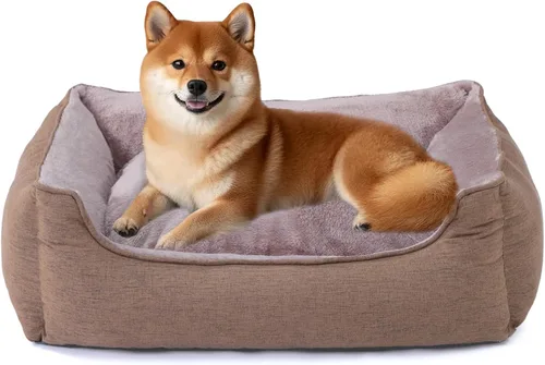 Vista 15 de Makigued Cama rectangular para perros de tamaño mediano con funda extraíble lavable, cama para mascotas con lados de refuerzo, parte inferior