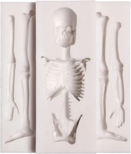 Vista 9 de Molde de silicona para fondant, molde para hornear de chocolate con esqueleto de Halloween para decoración de pasteles, decoración de cupcakes