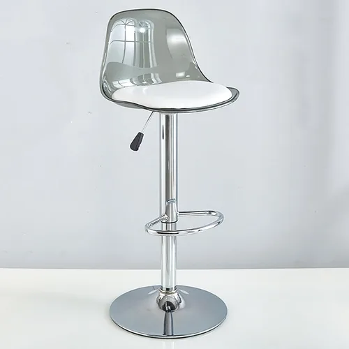 NaKeah Taburetes de bar de acrílico con respaldo medio, taburetes de bar giratorios ajustables transparentes, sillas de bar de altura de mostrador