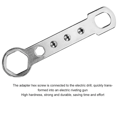 Vista 6 de Adaptador de pistolas de remache eléctricas, juego de cabeza de pistolas remachadoras inalámbricas, herramienta de taladro de alta dureza, accesorio