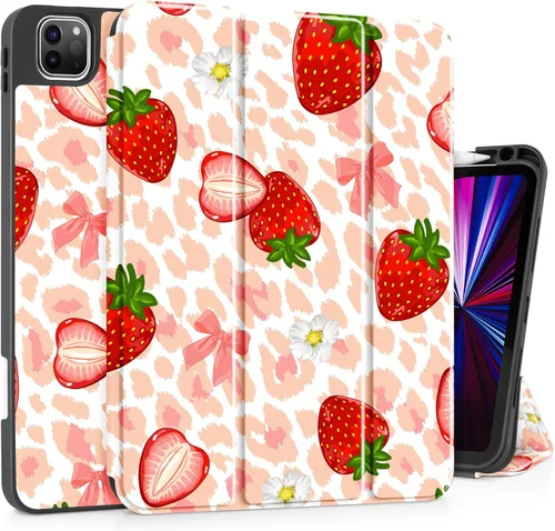 Vista 12 de May Chen Funda para iPad Pro de 11 pulgadas (4ª, 3ª, 2ª y 1ª generación) 2022 2021 2020 2018, soporte triple + soporte para lápiz + encendido