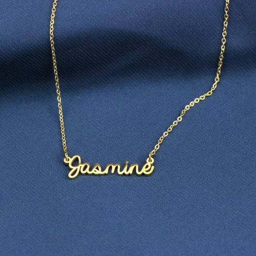 Vista 5 de Yiyang Collar con dije y nombre personalizable, de acero inoxidable, chapado en oro de 18 quilates, joyería para niñas, regalo de cumpleaños