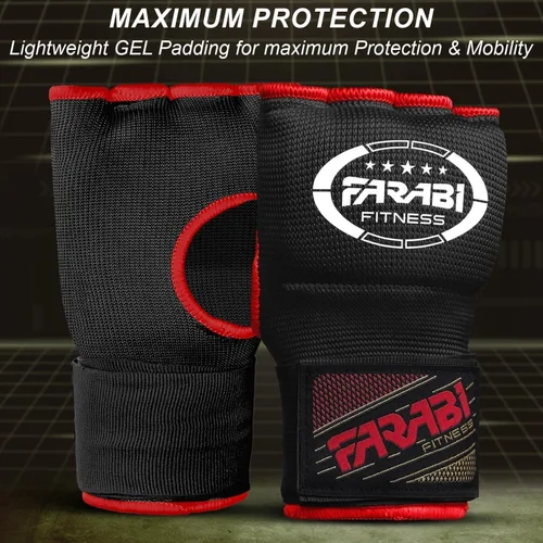 Vista 5 de Farabi - Guantes de boxeo híbridos para niños con protectores de manos, para boxeo, guantes de boxeo de punzonamiento