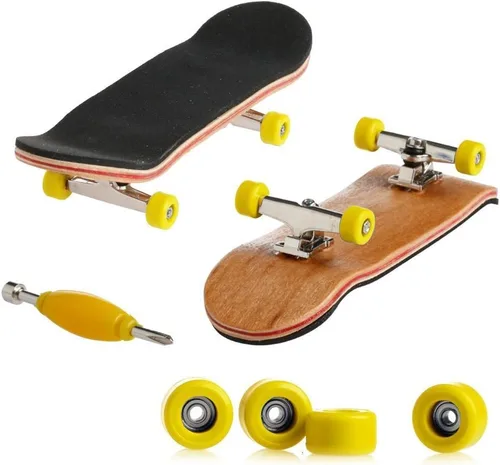 Vista 6 de 1 paquete de tablas profesionales en miniatura de madera de arce para dedos, juego de patinetas de dedo para niños (Negro)