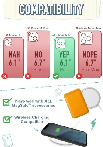 Vista 6 de Smartish® funda protectora magnética para iPhone 14 - Funda Gripzilla compatible con MagSafe [Resistente + Dura] Funda blindada de agarre pesado