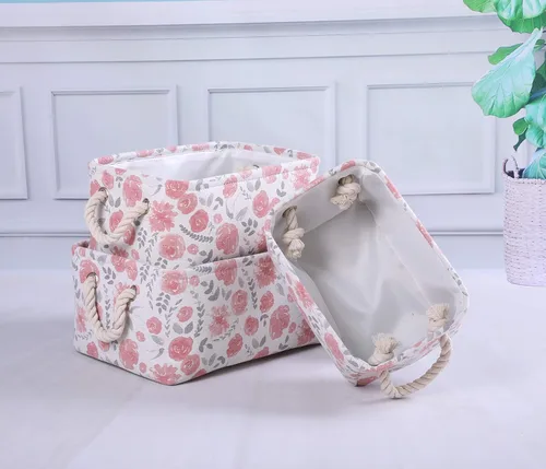 Vista 3 de Cesta grande para almacenaje impermeable, cesta organizadora ligera para usar como cesto de la ropa, cubos para juguetes, cestas de regalo