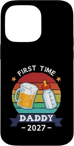 Vista 21 de First Time Daddy 2027 Funny Dad to Be Pregnancy Reveal Case for iPhone 16