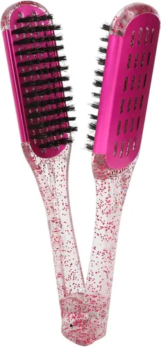 Vista 4 de Cepillo de doble cara para alisar el cabello, diseño innovador, alisado eficiente, suave con el cabello, secado rápido, funcionalidad versátil