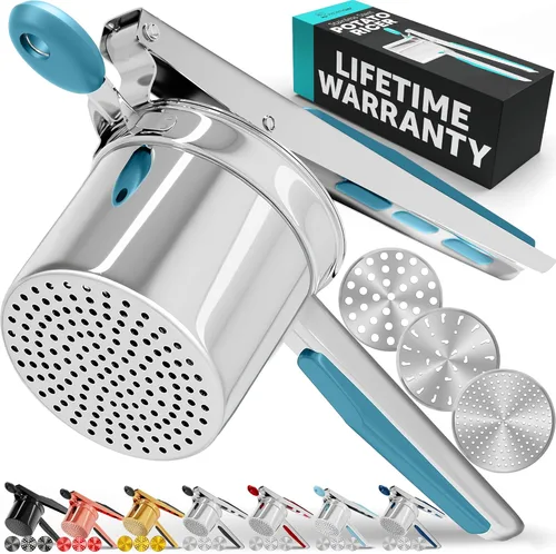 Vista 19 de PriorityChef - Prensa de papas grande de 15 onzas, de acero inoxidable resistente, herramienta de cocina, prensa y triturado para un puré de papas