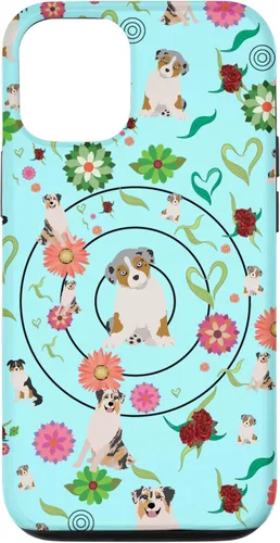 Vista 4 de Funda para iPhone 11 Pro Max con diseño de pastor australiano azul increíble para amantes de los perros