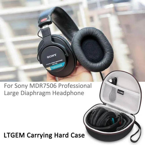 Vista 7 de LTGEM - Funda compatible con auriculares Sony MDR7506 Professional de diafragma grande, negro y gris (solo funda)