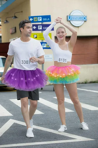 Vista 5 de Simplicity - Falda tipo tutú clásica de 5 capas para mujer