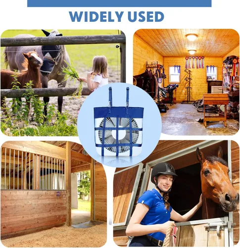 Vista 4 de Riakrum Soporte para ventilador de caja clásica para caballo, bolsa equina ajustable, ventilador de caballo, suministros estables, accesorios