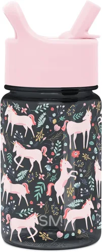 Vista 28 de Simple Modern Blippi - Botella de agua de plástico Tritan Summit de 12 onzas sin BPA con tapa cubierta con popote a prueba de fugas para niños