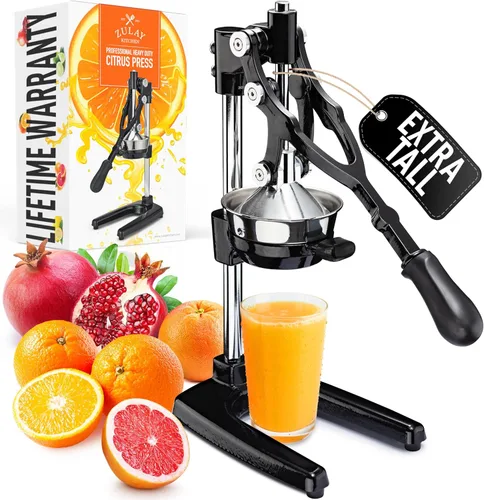 Vista 21 de Zulay Kitchen Puplerizer Exprimidor de hierro fundido 9 en 1, exprimidor manual de servicio pesado fácil de limpiar con accesorio prensatelas