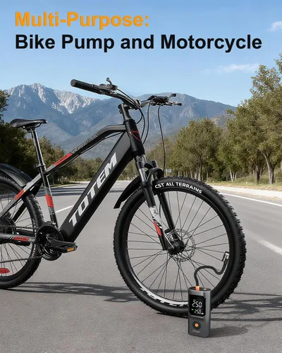 Vista 6 de Inflador de neumáticos, compresor de aire portátil, bomba de aire de neumáticos de doble potencia para neumáticos de automóvil, recargable