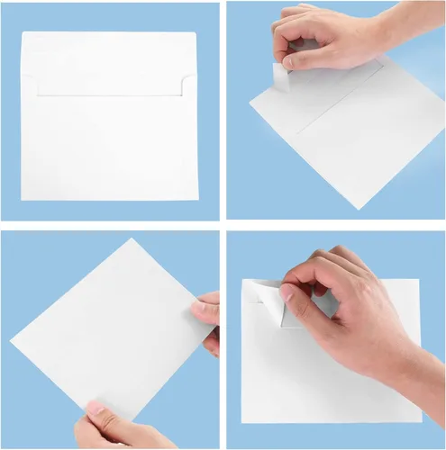 Vista 4 de Paquete de 50 sobres de invitación, sobres de postal, sobres A2 blancos, sobres para invitaciones, sobres para tarjetas de 4.5 x 5.5, tarjetas