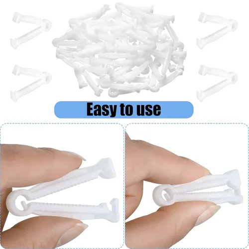 Vista 4 de Nuanchu 100 pinzas desechables para cordón umbilical y 1 pinza hemostática, kit de parto de pinzas de cordón umbilical de cerdo para veterinarios