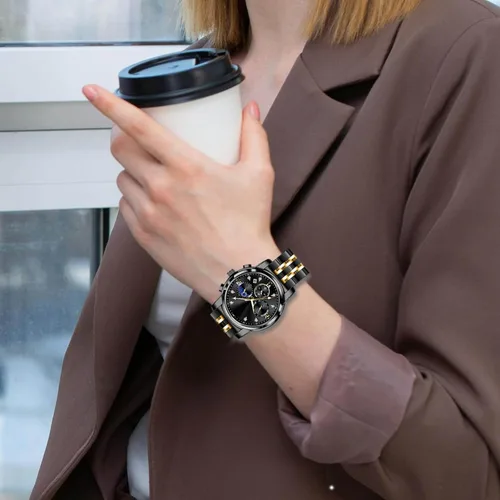 Vista 5 de Juntan Correa de reloj de liberación rápida de 7 cuentas, 0.787 pulgadas, 0.867 pulgadas, correa de reloj de acero inoxidable para hombres