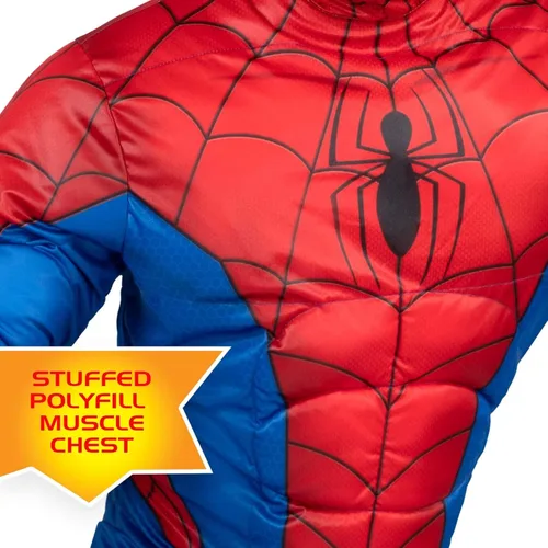 Vista 3 de Marvel - Disfraz de Spider-Man para adultos, disfraz de superhéroe de Spiderman para Halloween, con licencia