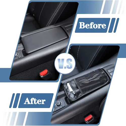 Vista 5 de Funda para reposabrazos de consola central compatible con Mazda MX-5 NC RF Miata 2016-2023, funda de cojín de cuero para reposabrazos de consola