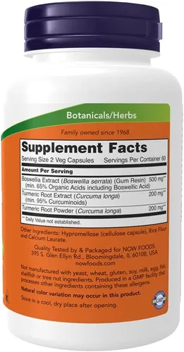 Vista 2 de NOW Foods, Extracto de Boswellia, 250 mg, 120 cápsulas vegetales