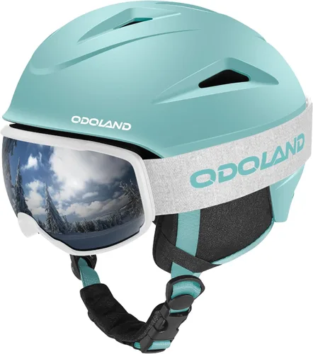 Vista 9 de Odoland Snowboard Helmet, Ski Helmet with Ski Goggles for Adults & Youth, Durable PC Shell & EPS Foam, Safety Snow Helmets Goggles for Men Women