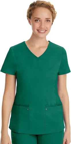 Vista 7 de Healing Hands - Camiseta médica con cuello en V para mujer, suave, elástica Negro