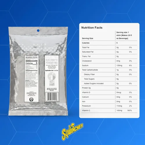 Vista 5 de Bebida en polvo Qwik Stik de Sqwincher, con electrolitos y sin azúcar (contiene 50 unidades), cítrico (Cool Citrus), 50