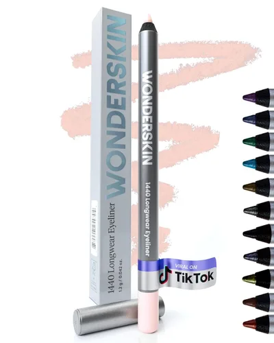 Vista 17 de Wonderskin Lápiz delineador de ojos, 1440 de larga duración, color verde, impermeable, afilable y a prueba de manchas (oliva)