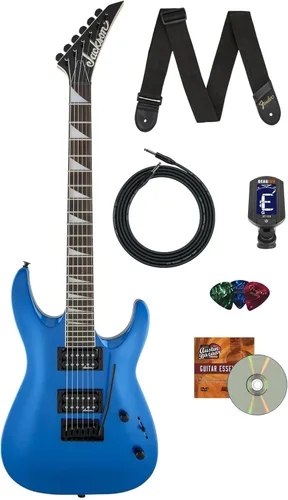 Vista 15 de Jackson JS Series Dinky JS20 DKQ 2PT Transparent Black Burst Paquete con cable, afinador, correa, púas y DVD de guitarra Austin Bazaar
