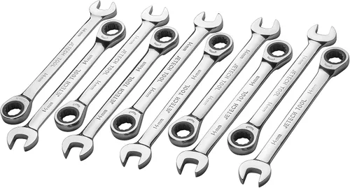 Vista 8 de Jetech Llave combinada de trinquete de 1-1/8 pulgadas (paquete de 5) - Llave de engranajes de acero Cr-V de grado industrial métrico en acabado Sae