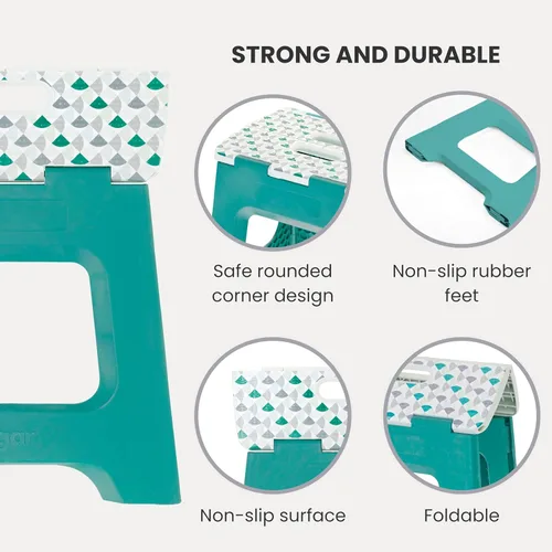 Vista 144 de Vigar Taburete compacto plegable, taburetes de 10-1/2 pulgadas para adultos de hasta 330 libras, taburete ligero, taburete plegable antideslizante