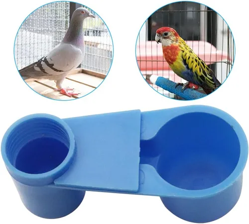 Vista 3 de Alimentador automático para bebederos de pájaros, botella de agua de refresco de plástico, taza o palomas, loro, alimentador de pollo, jaula de aves