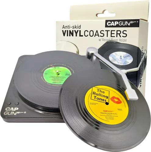 6 Posavasos de Discos de Vinilo - Almohadillas Únicas para Bebidas con Temática Musical, Divertidos Regalos de Inauguración para Hombres y Mujeres,