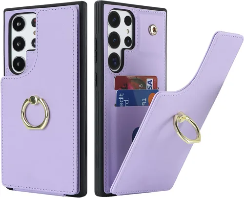 Vista 35 de Lipvina Funda para Samsung Galaxy A03s con tarjetero, Galaxy A03s para mujer, tarjetero de crédito, soporte con anillo, bonita funda para teléfono