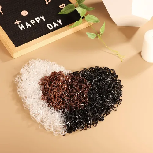 Vista 5 de Funtopia Mini ligas para el cabello, 2500 bandas de goma suaves para el cabello y elásticas para niñas y mujeres con caja organizadora