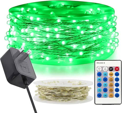 Vista 15 de RUICHEN Guirnalda de 500 luces LED de 165 pies, impermeable, regulable, cadena de luces de luciérnaga con control remoto para Navidad, boda, fiesta