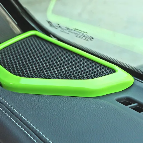 Vista 5 de JeCar A-Pillar - Cubierta decorativa para altavoz, accesorios interiores para Jeep Wrangler JL JLU Gladiator JT 2018-2024 2025+ (verde)