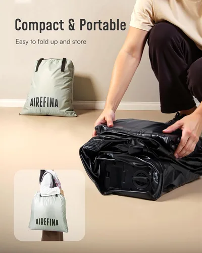 Vista 8 de Airefina Colchón de aire Queen con bomba integrada, colchón inflable de superficie mejorada para uso temporal para invitados del hogar, colchón